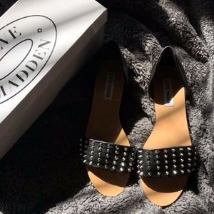 black studded sandal